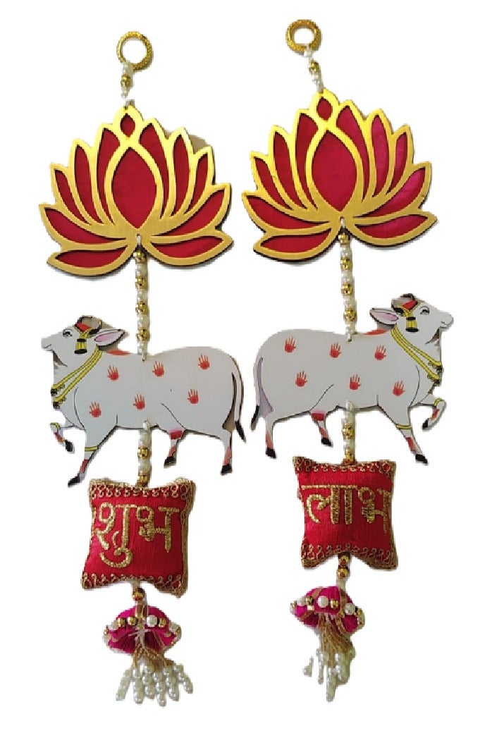 حامل شموع ديوالي دييا معلق، ديكور حائط، ديكور ديوالي دييا، حامل شموع صغير، ديكور منزلي/حامل شموع ديوالي دييا/هدية ديوالي (مقاس 34 سم) (مجموعة من قطعتين) - Image 2