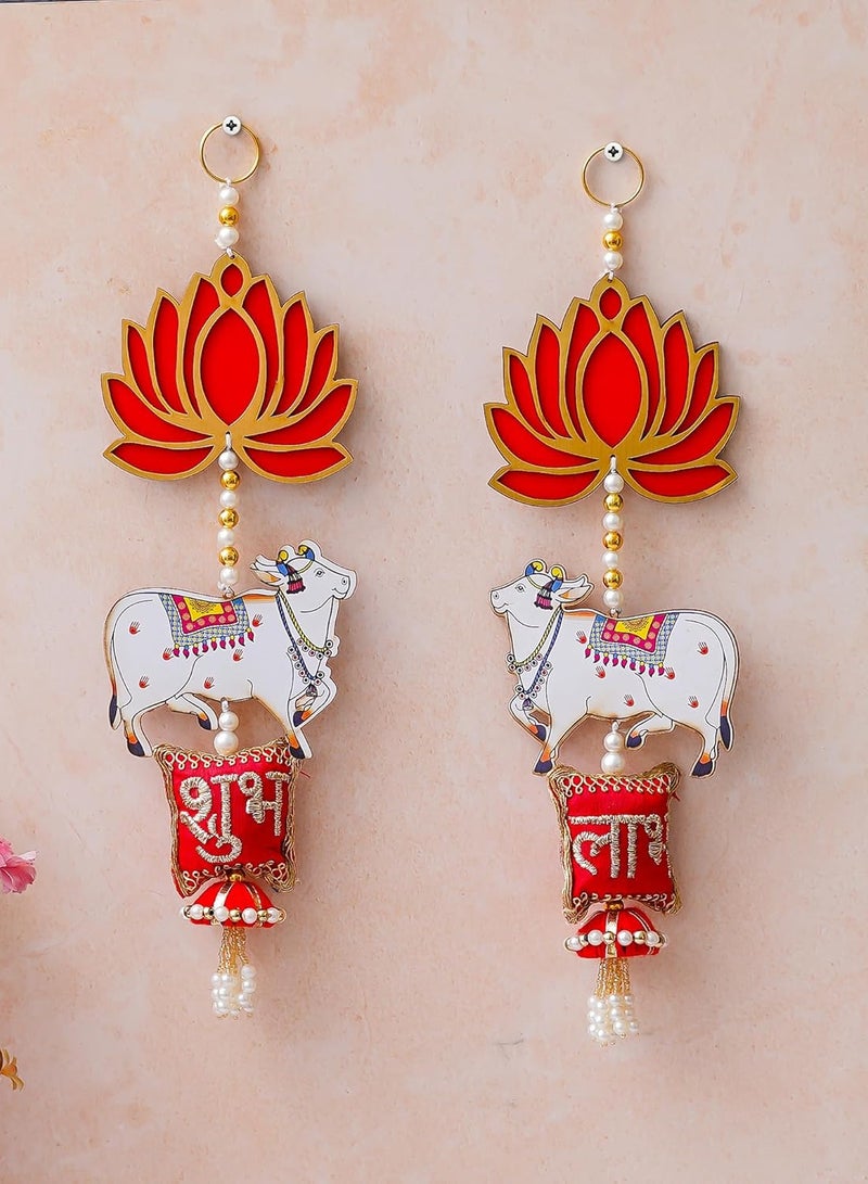 حامل شموع ديوالي دييا معلق، ديكور حائط، ديكور ديوالي دييا، حامل شموع صغير، ديكور منزلي/حامل شموع ديوالي دييا/هدية ديوالي (مقاس 34 سم) (مجموعة من قطعتين) - Image 3