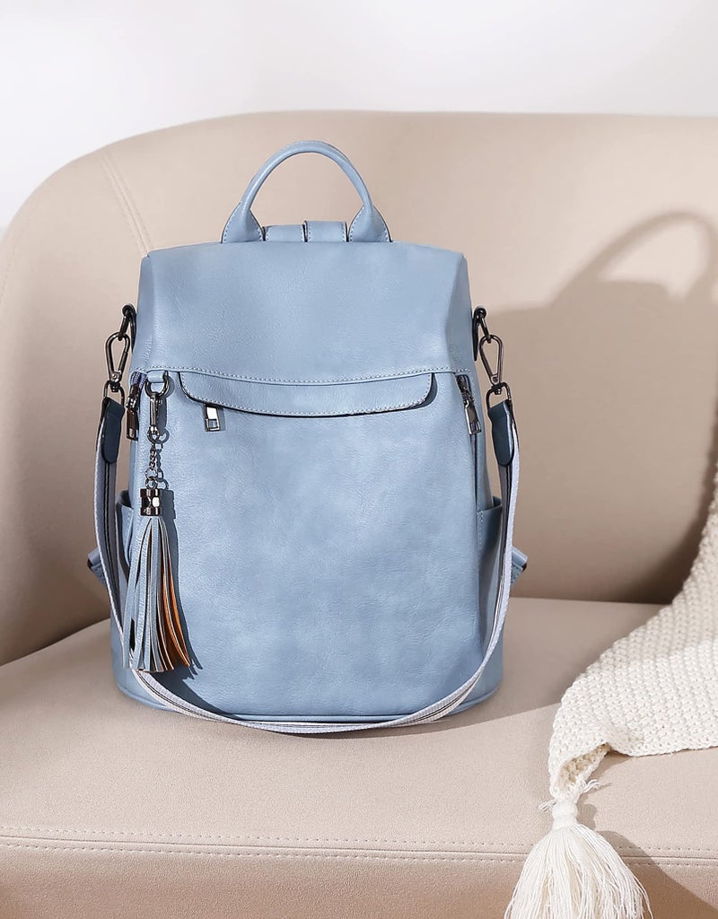 Telena Backpack Purse for Women, PU Leather Anti Theft Travel Purse Shoulder Bags with Tassel - Image 2