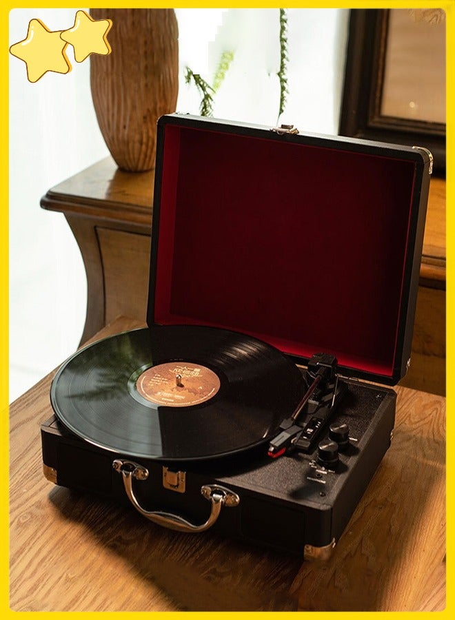 Vinyl Record Player Wireless Turntable with Built-in Speakers and USB Belt-Driven Vintage Phonograph Record Player 3 Speed for Entertainment and Home Decoration - Image 1