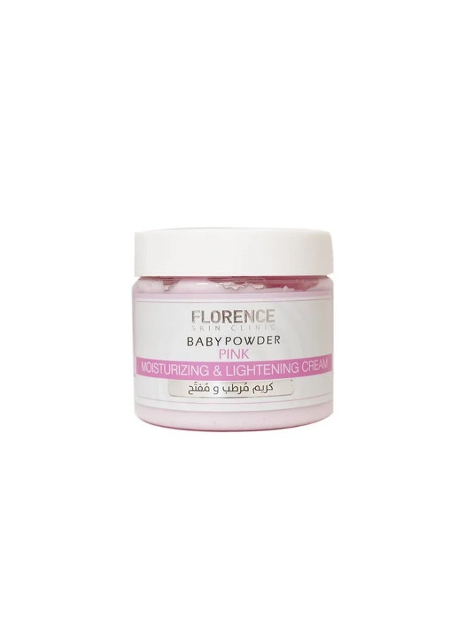 فلورنسا كريم مرطب ومفتح للبشرة بتركيبة بودرة الأطفال الوردية، 300 مل، ومقشر مفتح للبشرة بتركيبة بودرة الأطفال الوردية للوجه والجسم، 300 مل - Image 2