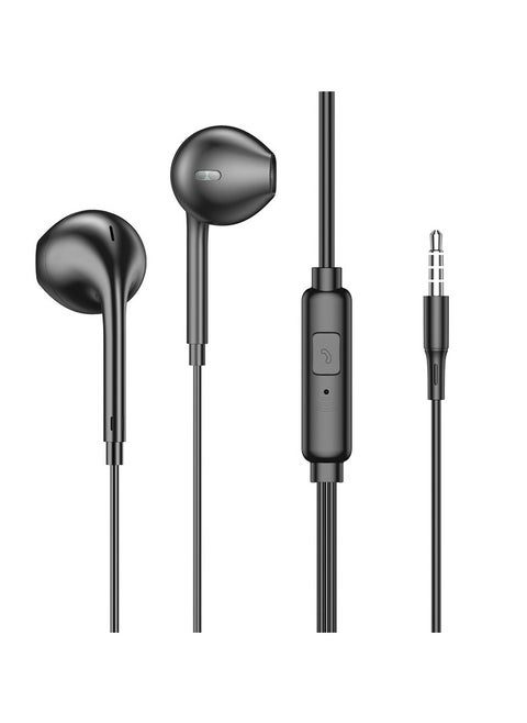 Earphone Super Base Wired 3.5 mm Plug Enhanced Bass Clear Sound Earphones with Built-in Mic for All Smartphone, iPhones, Tablets, Laptops&Computers Black