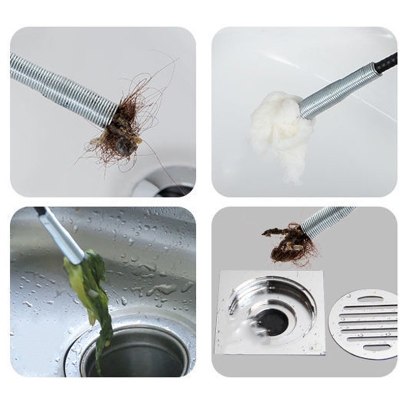 Drain Clog Remove Tool: 4 Steel Rustproof Claws, Spring Controller Auto Rebound - Flexible Bendable Sewer Dredging Tool for Kitchen, Bathroom, Toilet, Sink Drain Cleaning - Image 5