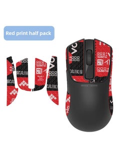 Suitable For Xiaomi X1 Mouse Anti-slip Protection Printing Set Sticker Full-cover Side Skirt Sticker Sweat Absorbing Palm Heart Membrane Anti-slip Sticker-Color:[half Pack] A Red Printed Mouse Sticker