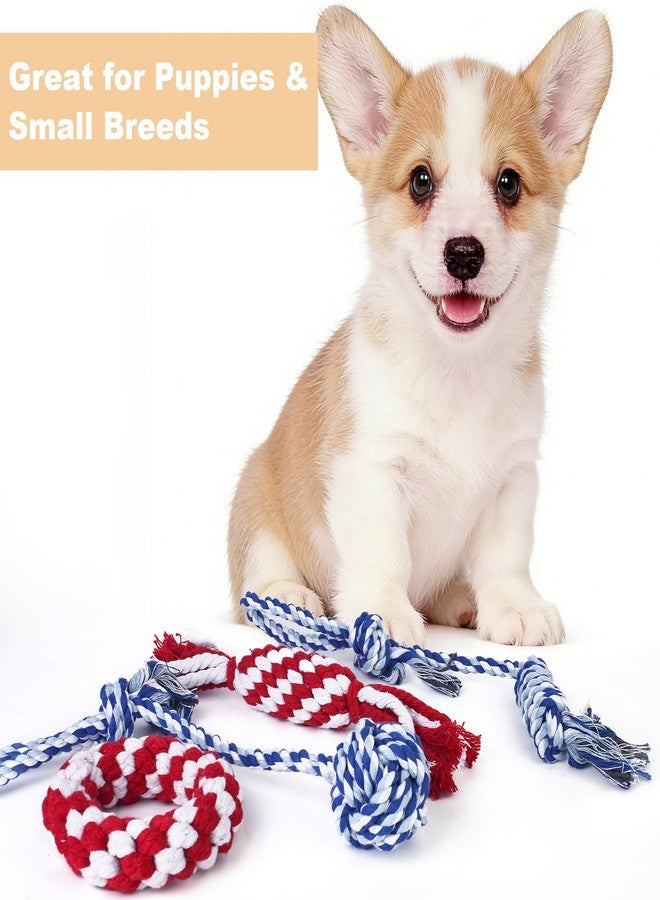 Depets Dog Rope Toys for Small Dogs, 4-Pack Durable Puppy Rope Chew Toys for Teething, Puppy Tug of War Interactive Toy, Washable Knot Dog Toy for Dental Care & Anxiety Relief - Image 4