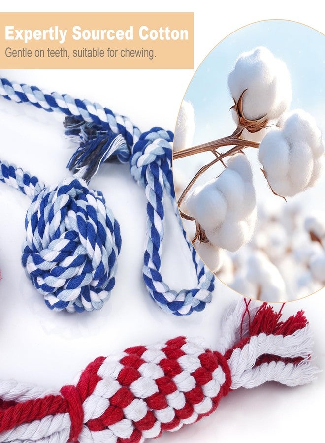 Depets Dog Rope Toys for Small Dogs, 4-Pack Durable Puppy Rope Chew Toys for Teething, Puppy Tug of War Interactive Toy, Washable Knot Dog Toy for Dental Care & Anxiety Relief - Image 2