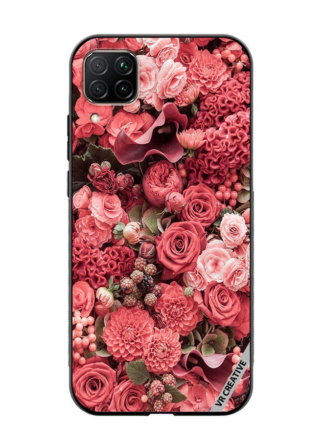 VR CREATIVE Protective Case Cover For Huawei Nova 7i/P40 Lite Rose Design Multicolour  - Image 1