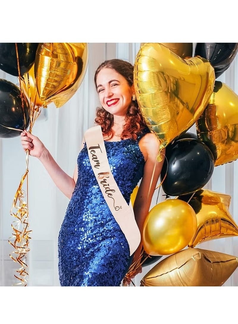 مجموعة وشاح العروس للفريق- 1 وشاح للعروس البيضاء و 6 زنانير عروس للفريق لوازم حفلات العازبة وشاح وصيفة الشرف لحفل الزفاف (7 قطع) - Image 5