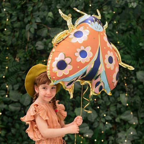 PartyDeco Floral Ladybug Balloon PartyDeco 24 x 275 Inch Animal Insect Foil Mylar Balloons for Kids Party Baby Shower Ladybug Themed Party Birthday Decoration Supplies - Image 5