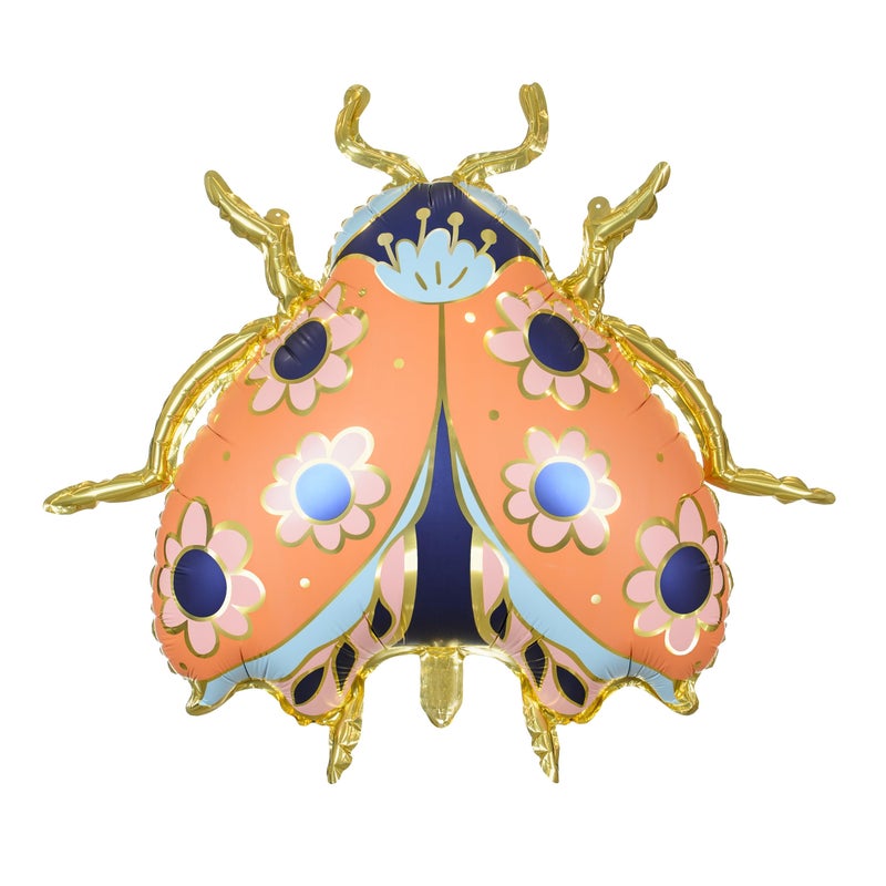PartyDeco Floral Ladybug Balloon PartyDeco 24 x 275 Inch Animal Insect Foil Mylar Balloons for Kids Party Baby Shower Ladybug Themed Party Birthday Decoration Supplies - Image 3