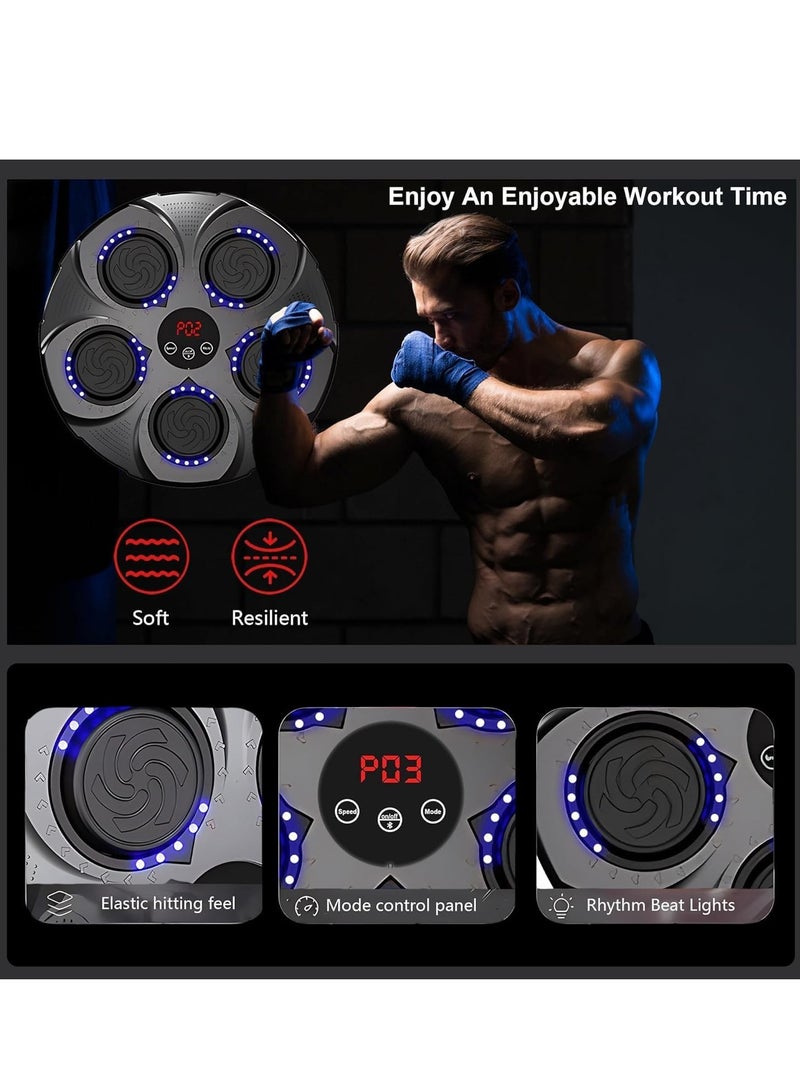 MIXDE Music Boxing Machine, Smart Bluetooth Interactive Wall-Mounted Punching Trainer with Gloves, Home Workout & Agility Training Equipment for Kids and Adults  - Image 3