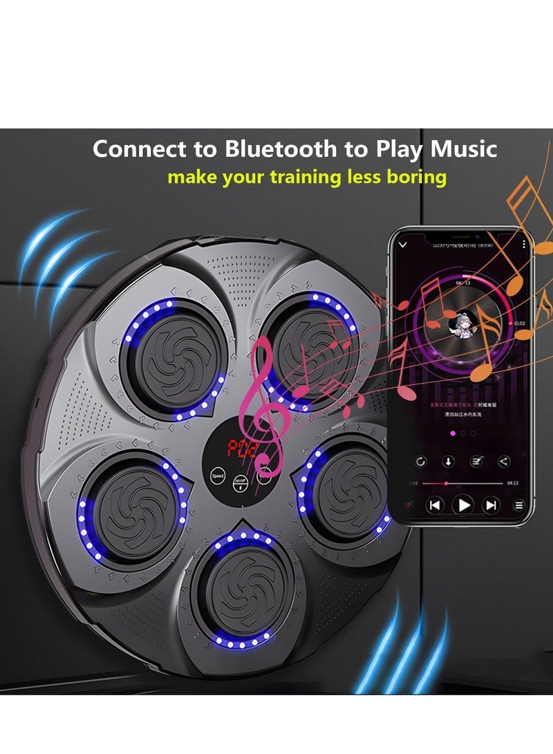 MIXDE Music Boxing Machine, Smart Bluetooth Interactive Wall-Mounted Punching Trainer with Gloves, Home Workout & Agility Training Equipment for Kids and Adults  - Image 4
