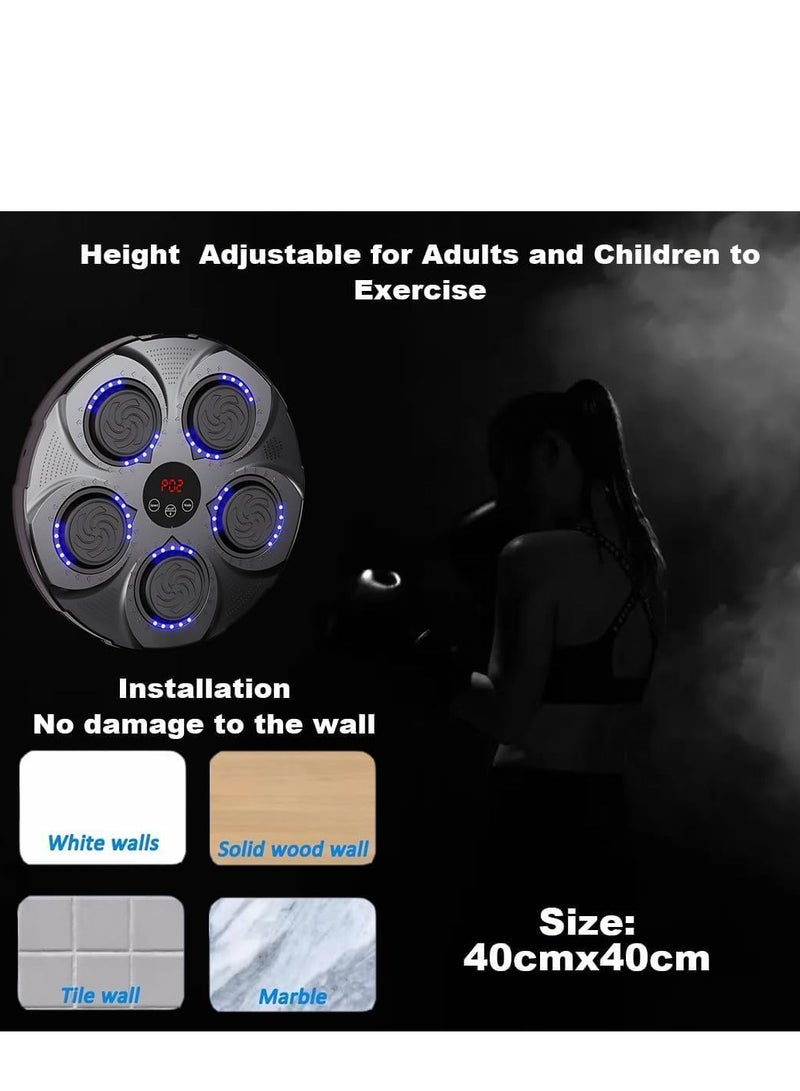 MIXDE Music Boxing Machine, Smart Bluetooth Interactive Wall-Mounted Punching Trainer with Gloves, Home Workout & Agility Training Equipment for Kids and Adults  - Image 5