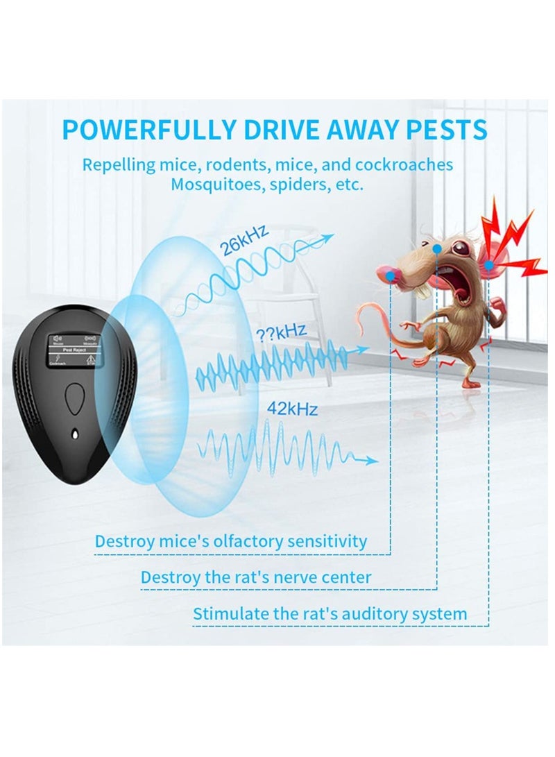 SOLARAE Ultrasonic Pest Repellent - Effective Mouse, Rat, and Insect Control for Mosquitoes, Flies, Wasps, Ants, Spiders, Bed Bugs, Fleas, Roaches, Rats, and Mice - 2 Pack - Image 2