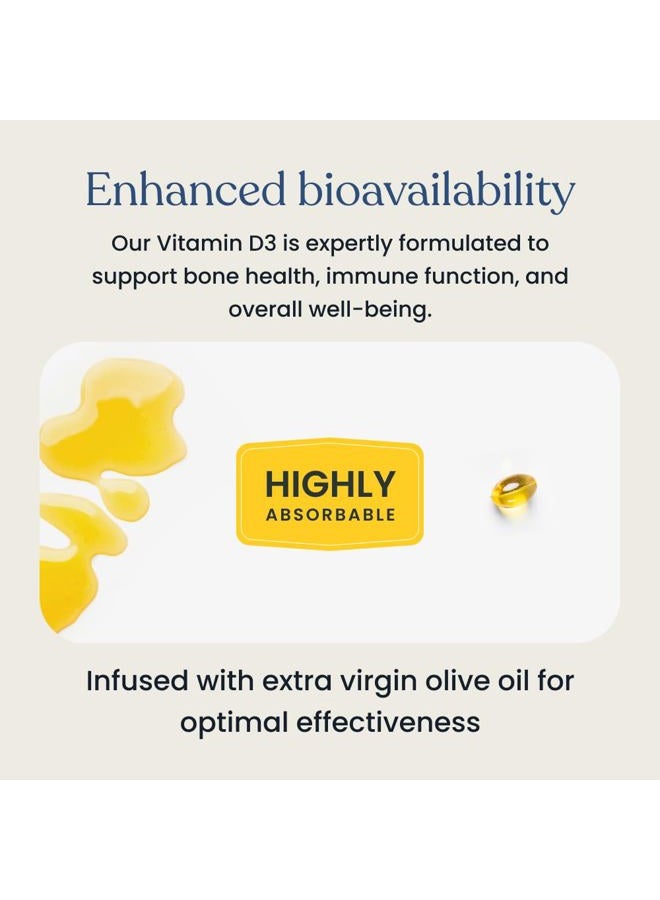 Better Way Health Vitamin D3 5,000 IU Gelcap - High Potency Formula, Supports Bone Health & Immune System - 120 Softgels of Vitamin D3 - Non-GMO, Soy Free - Image 5