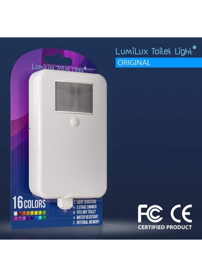Motion Detection - Advanced 16-Color LED Toilet Bowl Light Internal Memory Light Detection White