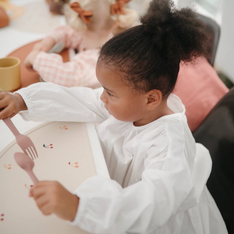 mushie Flatware Fork and Spoon Set for Toddlers | Made in Denmark (Blush) - Image 3