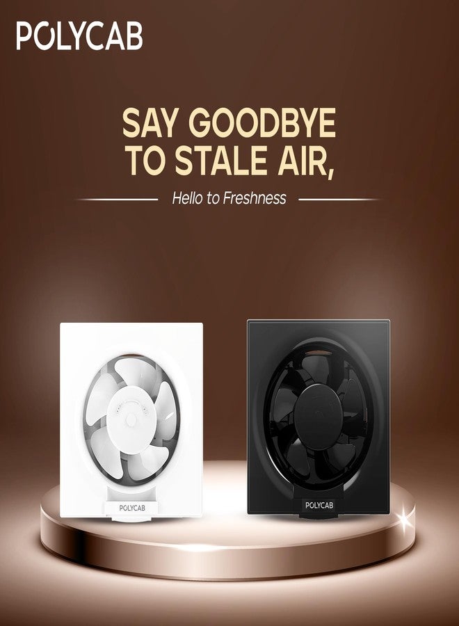 Polycab Freshner Neo 200mm Energy Efficient Exhaust fan for Kitchen, Bathroom | Noiseless, Sleek Design Easy to Clean | High Speed, Powerful Motor, 100% Copper Winding, 2 Year Warranty【Black】 - Image 3