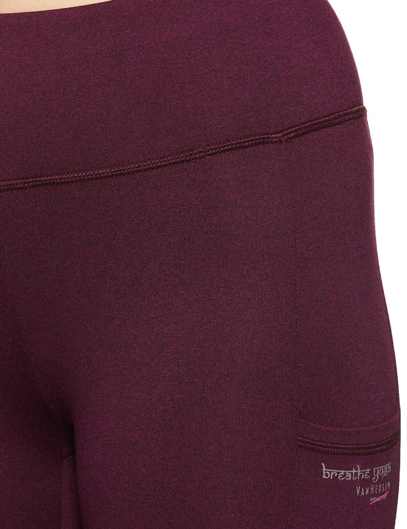 Van Heusen Proactive Women Yoga Capri - Polyester Elastane - Snug Fit, High Stretch, Wicking_88304_Potent Purple_M - Image 3