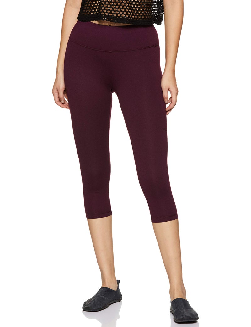 Van Heusen Proactive Women Yoga Capri - Polyester Elastane - Snug Fit, High Stretch, Wicking_88304_Potent Purple_M - Image 5
