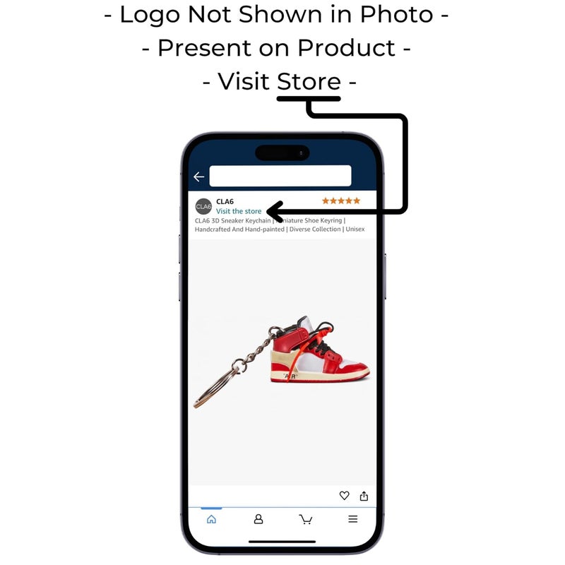 CLA6 3D Sneaker Keychain | Miniature Shoe Keyring | Handcrafted And Hand-painted | Diverse Collection | Unisex - Image 2