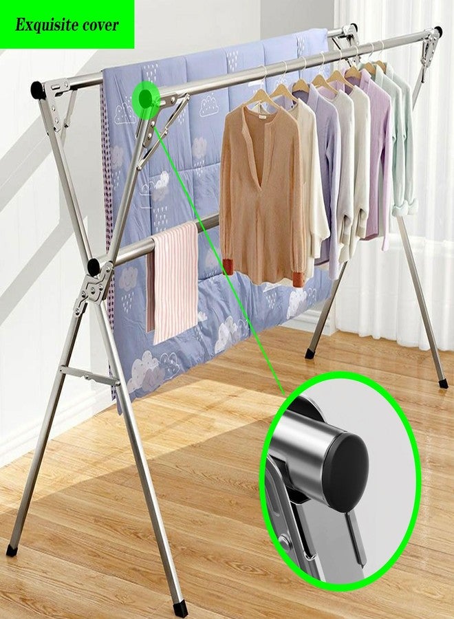 Jolfay Clothes Drying Rack, 79 inch Heavy Duty Stainless Steel Laundry Drying Rack, Foldable &Length Adjustable Space Saving Garment Rack, with 20 Windproof Hooks. - Image 5