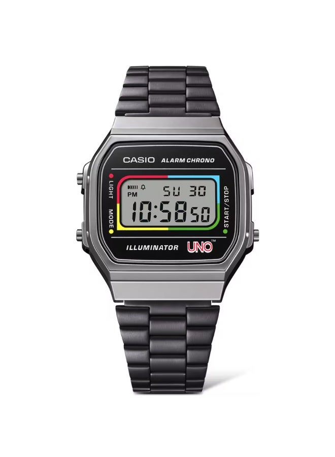 Casio Vintage Unisex Quartz Stainless Steel Digital Watch A168WEUC-1ADR