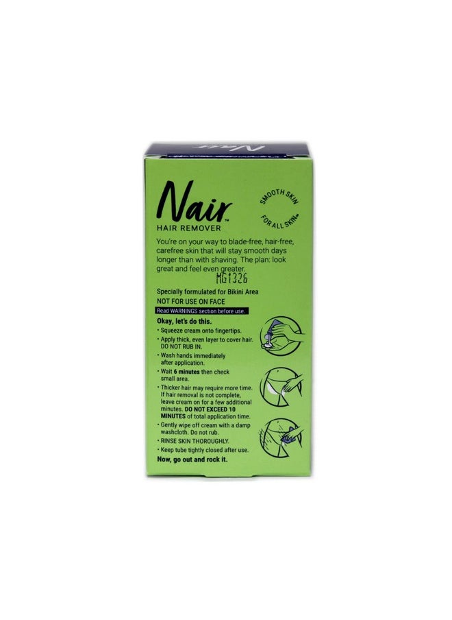 Nair - كريم إزالة الشعر من منطقة البكيني من نير بتركيبة الشاي الأخضر للبشرة الحساسة 1.70 أونصة من نير - Image 1