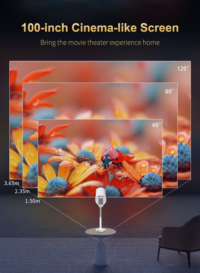 Joshberg Mini 1080P Projector Portable 4K video Supported Home Theater Video Beamer - Image 3