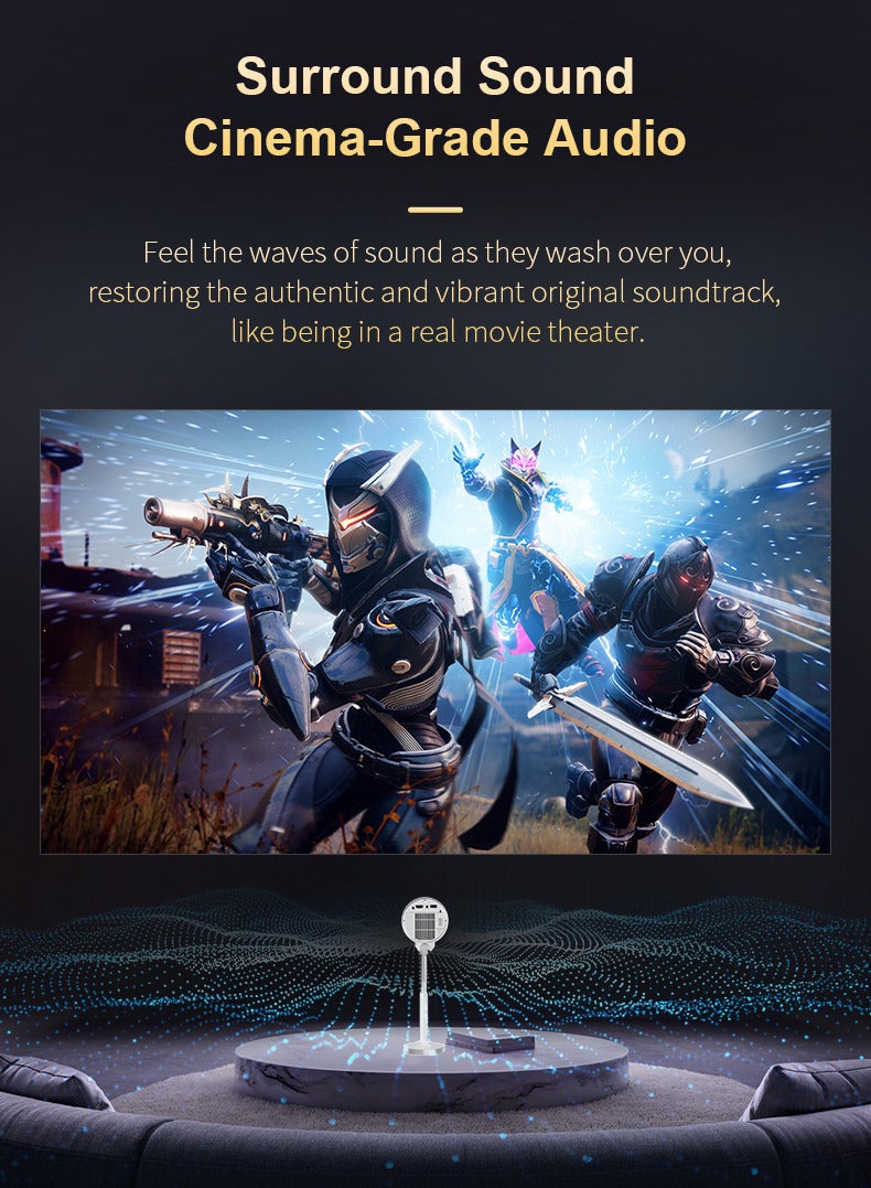 Joshberg Mini 1080P Projector Portable 4K video Supported Home Theater Video Beamer - Image 5