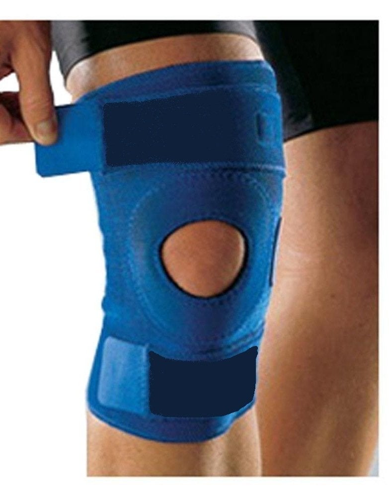 Turion Functional Knee Support Compression Muscle Joint Protection Gym Wrap Open Patella Hinge Brace Support Bandage Injury Guard Premium Blue (XXXL) - Image 1