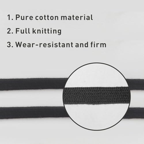 UamGlsob Poly Cotton Shoelaces for Samba Classic/Spezial/SL Sneakers, 8mm Flat Durable, Soft, Retro Style, Multiple Colors and Lengths (Black, 54"/140cm) - Image 3