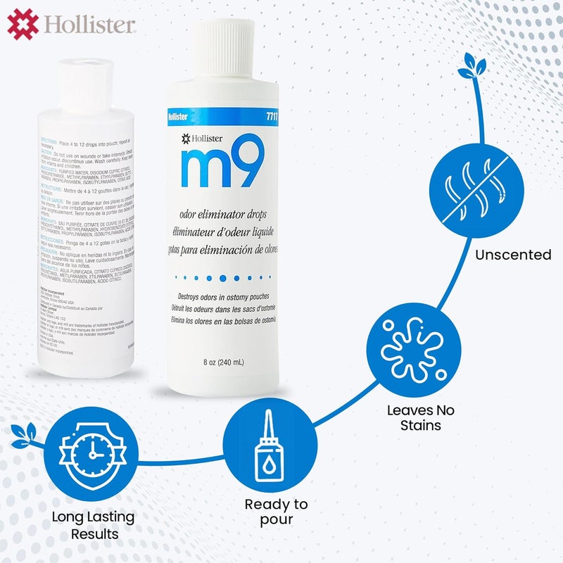 Hollister M9 Odor Eliminator Drops, 8 Fluid Ounce - Effective Deodorant for Ostomy Pouches - Image 4