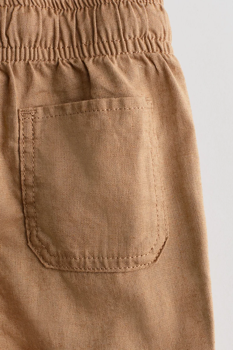 اتش اند ام بنطلون رياضي من مزيج الكتان