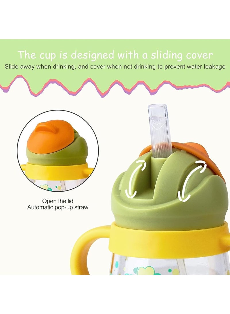 آي ميس يو كوب شرب للأطفال، كوب شرب للأطفال من عمر 6 إلى 12 شهرًا، كوب غير قابل للانسكاب بقشة مرجحة للأطفال الصغار، كوب بقشة للأطفال مع مقابض، كوب مقاوم للانسكاب ومانع للتسرب بفوهة ناعمة سعة 260 مل (أصفر) - Image 2