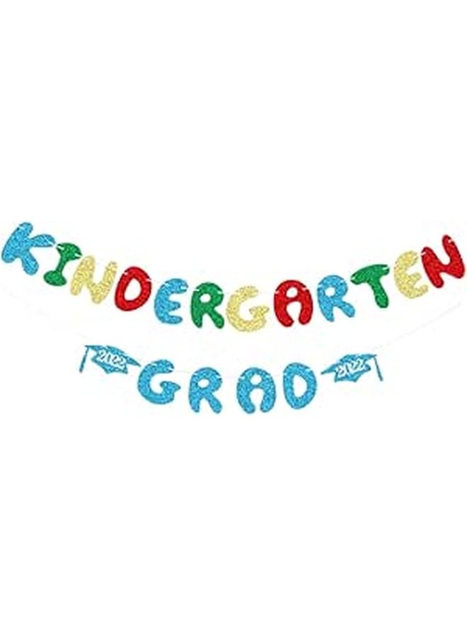 Graduation Party Decorations Glitter Banner Photo Prop Set for Kindergarten Celebrations - Image 1