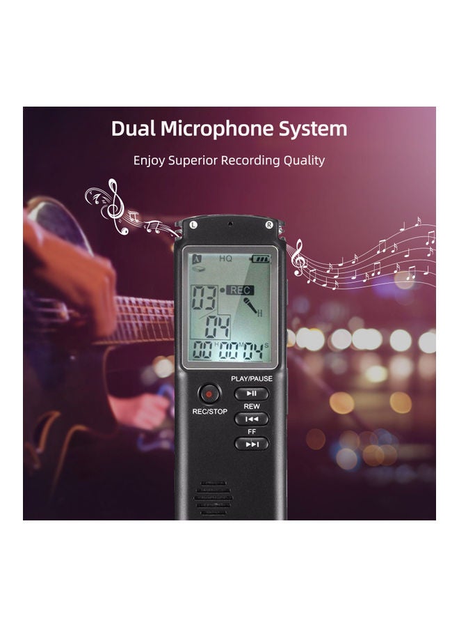 NIBEMINENT 8GB Noise Reduction Dual Condenser 1536Kbps HD Digital Voice Activated Recorder and MP3 Player OS5270-1 Black  - Image 5