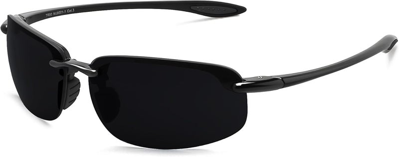 JULI Eyewear نظارات JULI الرياضية للرجال والنساء إطار TR90 بدون حواف للجري وصيد الأسماك والبيسبول والقيادة MJ8001 - Image 1