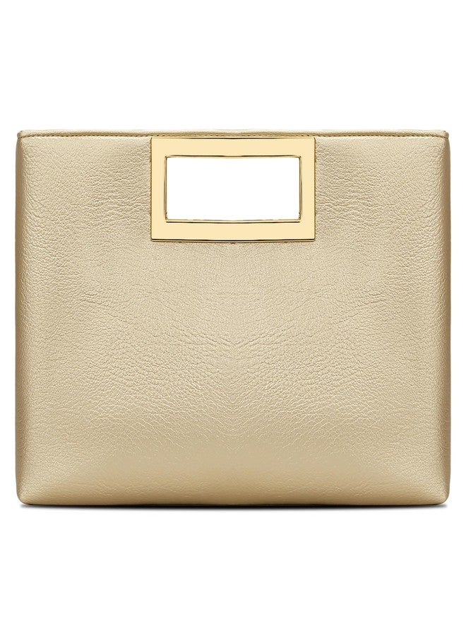 KKXIU Clutch Purse for Women Vegan Leather Evening Bag Formal Handbag for Wedding Party Prom Bridal (Gold) - Image 3