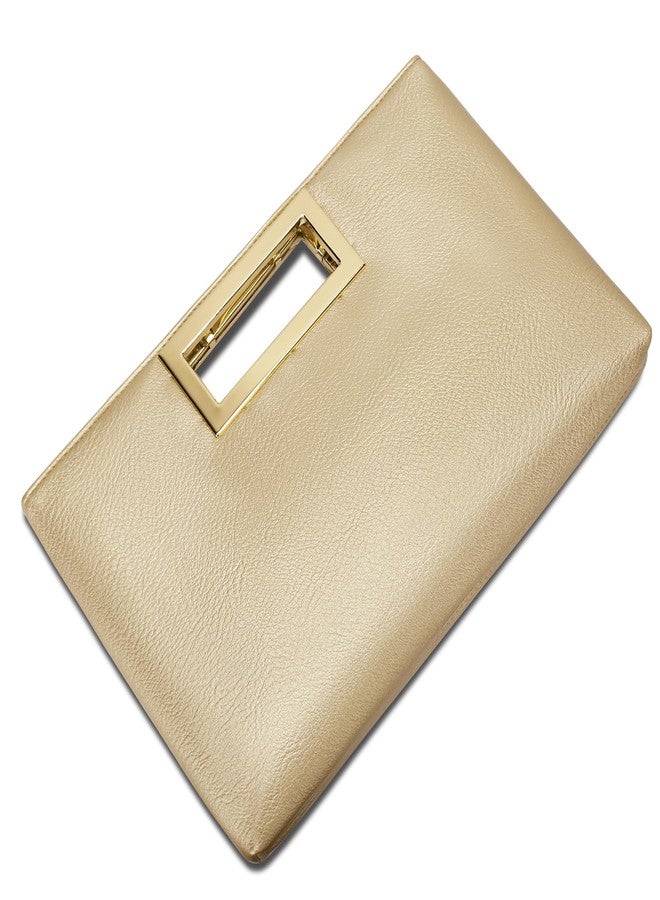 KKXIU Clutch Purse for Women Vegan Leather Evening Bag Formal Handbag for Wedding Party Prom Bridal (Gold) - Image 5