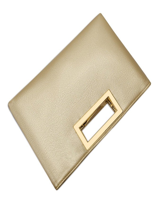 KKXIU Clutch Purse for Women Vegan Leather Evening Bag Formal Handbag for Wedding Party Prom Bridal (Gold) - Image 4
