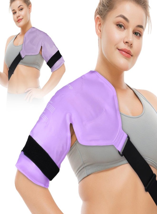 Comfytemp Shoulder Ice Pack Rotator Cuff Cold Therapy Wrap, Ice Packs for Injuries Reusable Gel, Instant Compression for Shoulder Pain Relief, Surgery Recovery Gifts (Large), Purple - Image 1