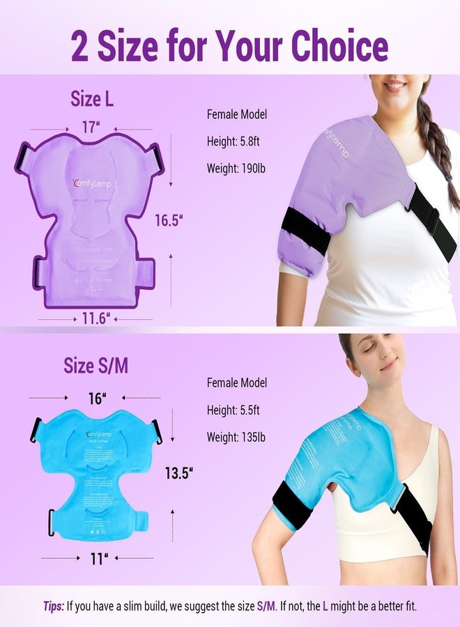 Comfytemp Shoulder Ice Pack Rotator Cuff Cold Therapy Wrap, Ice Packs for Injuries Reusable Gel, Instant Compression for Shoulder Pain Relief, Surgery Recovery Gifts (Large), Purple - Image 2