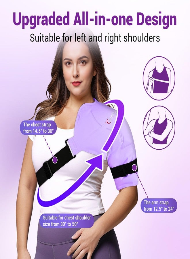 Comfytemp Shoulder Ice Pack Rotator Cuff Cold Therapy Wrap, Ice Packs for Injuries Reusable Gel, Instant Compression for Shoulder Pain Relief, Surgery Recovery Gifts (Large), Purple - Image 3