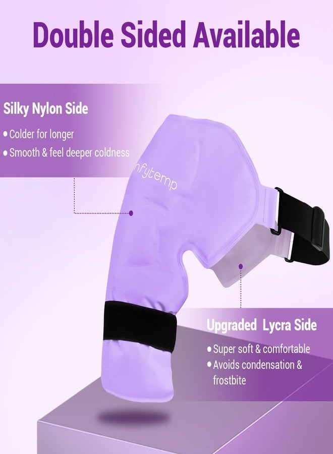 Comfytemp Shoulder Ice Pack Rotator Cuff Cold Therapy Wrap, Ice Packs for Injuries Reusable Gel, Instant Compression for Shoulder Pain Relief, Surgery Recovery Gifts (Large), Purple - Image 4