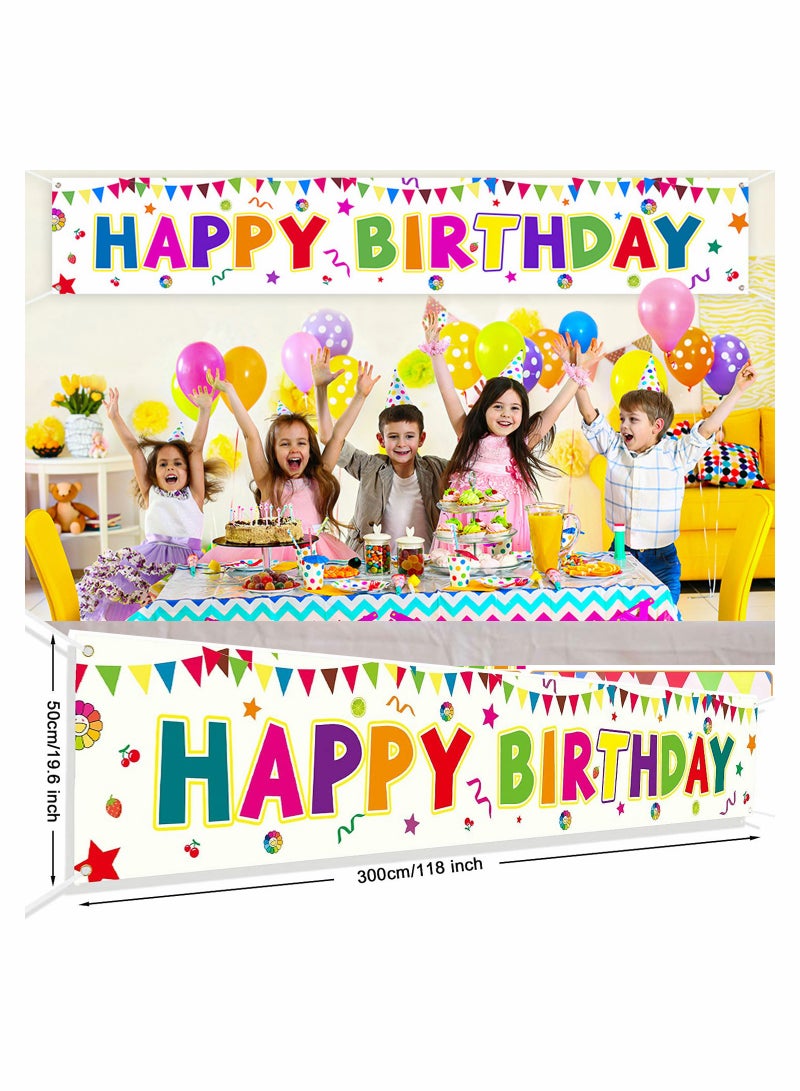Barakah Large Happy Birthday Banner for Party Supplies Decoration (300X50cm) - Image 1