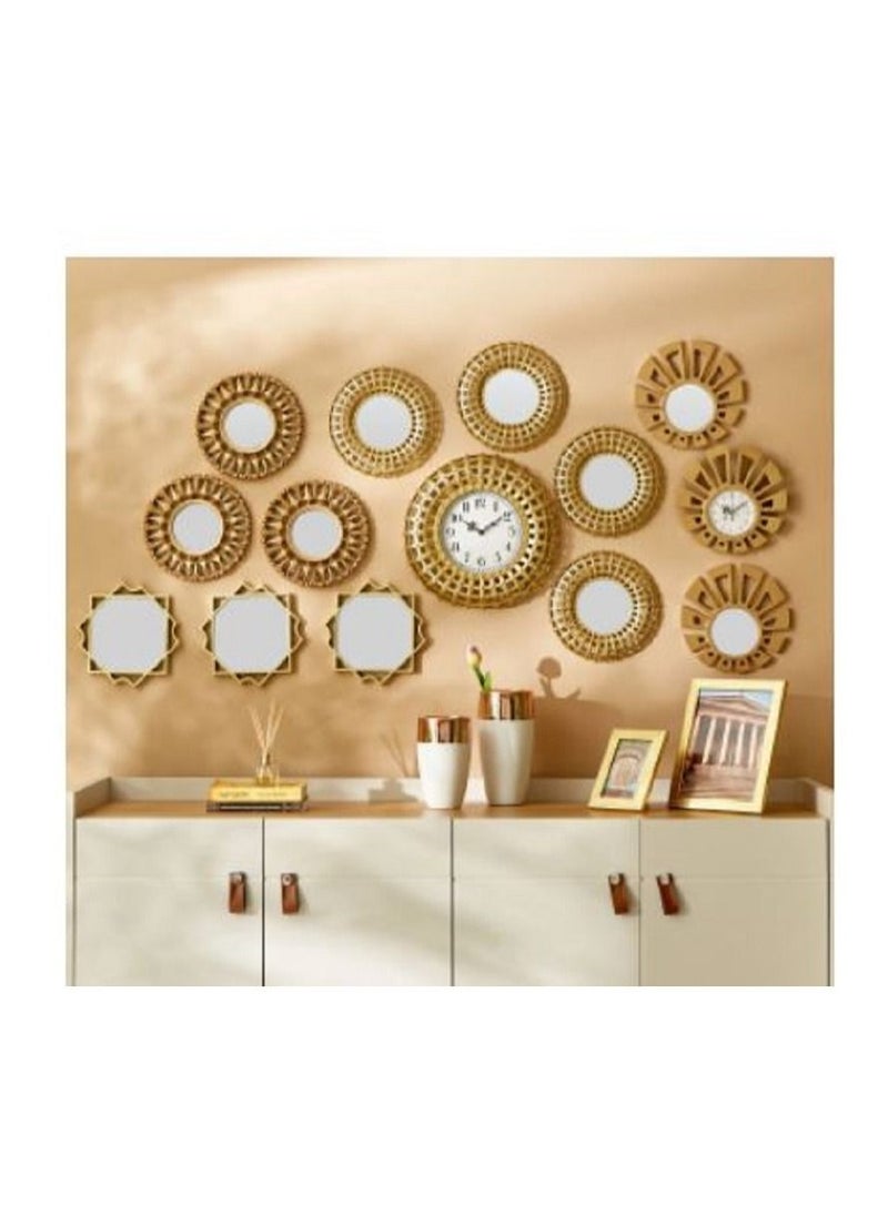 Generic - vZeina 3-Piece Mirror Set with Square and Decorative Border  25x2x25 cms - Image 1