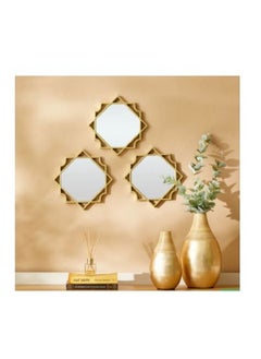 vZeina 3-Piece Mirror Set with Square and Decorative Border  25x2x25 cms