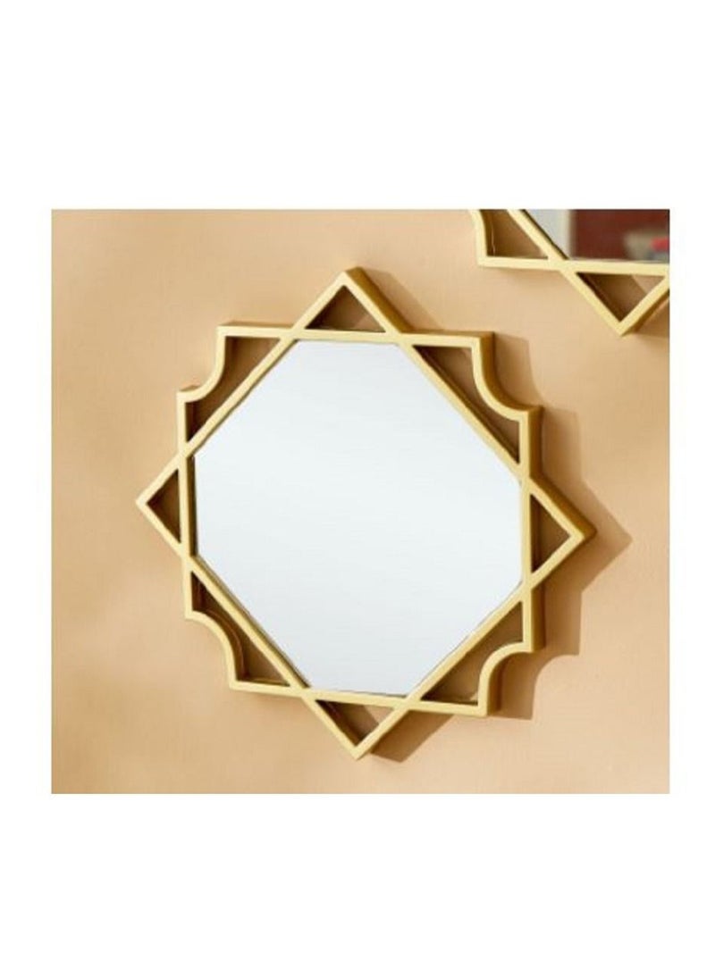 Generic - vZeina 3-Piece Mirror Set with Square and Decorative Border  25x2x25 cms - Image 1