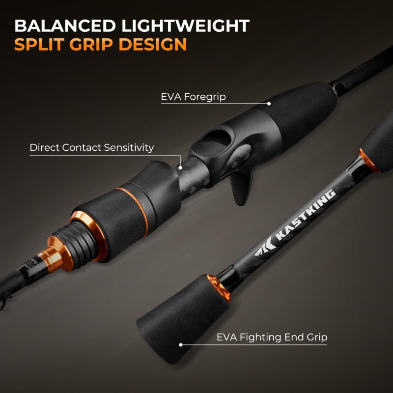 KastKing Zephyr Finesse Fishing Rods â€“ BFS Baitcasting & Spinning Rods, IM6 Graphite, Extra Twin-Tip, 2pc & 3pc Travel Design, Ultra-Light Lure Casting, Stainless Steel Guides with Zirconium Rings - Image 5